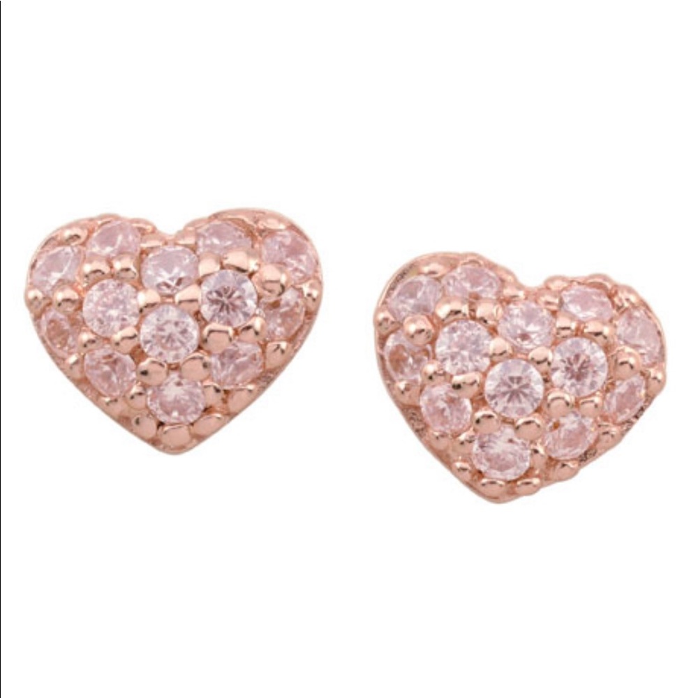 Cute 925 & RG CZ Small heart studs. Brand new never worn.